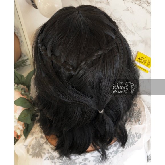 Natural Black Wavy Wig with Bangs | Mathilda main image 7